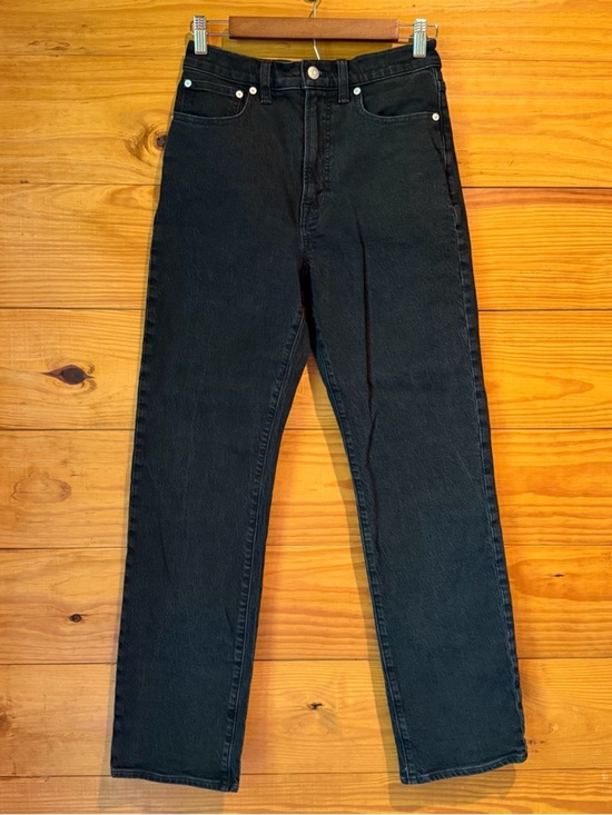 Madewell Denim - Madewell The ‘90s Straight Jean Belmere Black Wash 27 NM186 Stretch High Rise